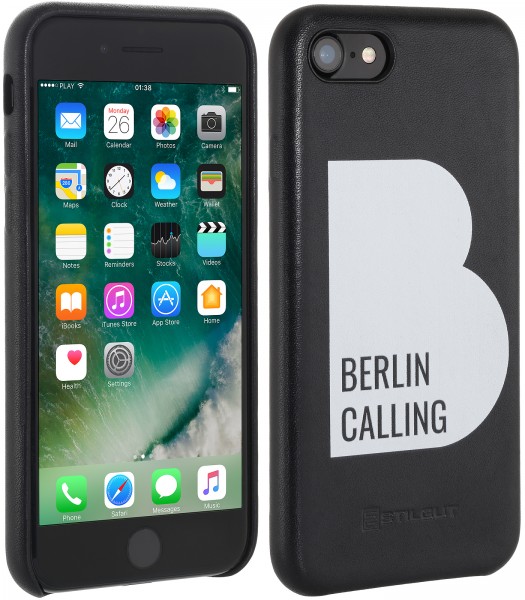 StilGut - Cover iPhone 7 Berlin Calling in pelle - Like Berlin Edition