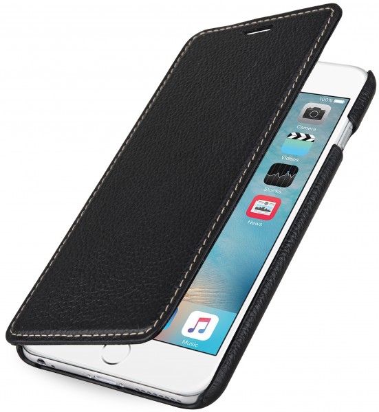 StilGut - Handyhülle für iPhone 6s Plus „Book Type“ aus Leder ohne Clip