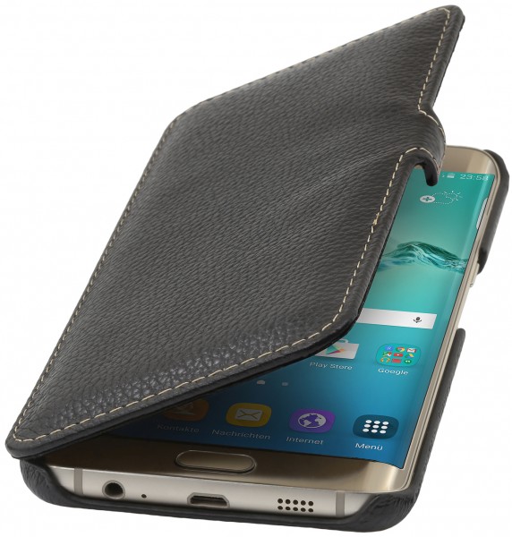 StilGut - Cover Galaxy S6 edge+ Book Type con clip in pelle