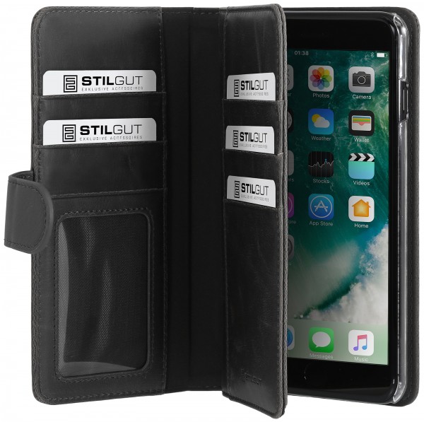 StilGut - Custodia iPhone 7 Plus Talis XL con tasca per carte