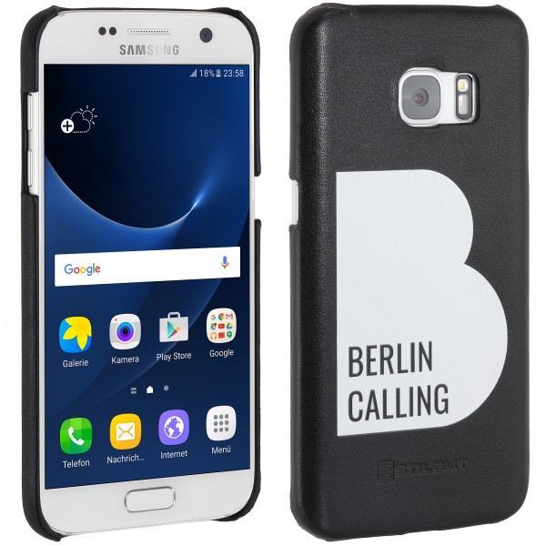 StilGut - Cover Samsung Galaxy S7 Berlin Calling in pelle - Like Berlin Edition