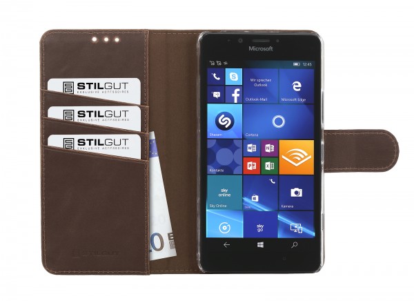 StilGut - Custodia Lumia 950 Talis con funzione supporto