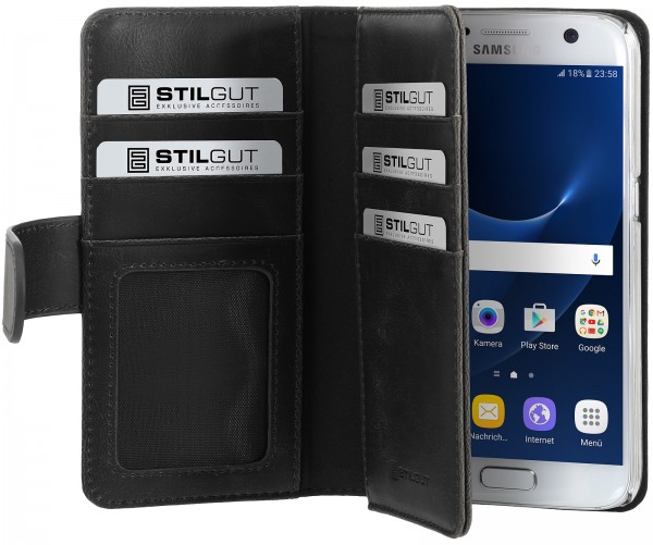 StilGut - Custodia Samsung Galaxy S7 Talis XL con tasca per carte
