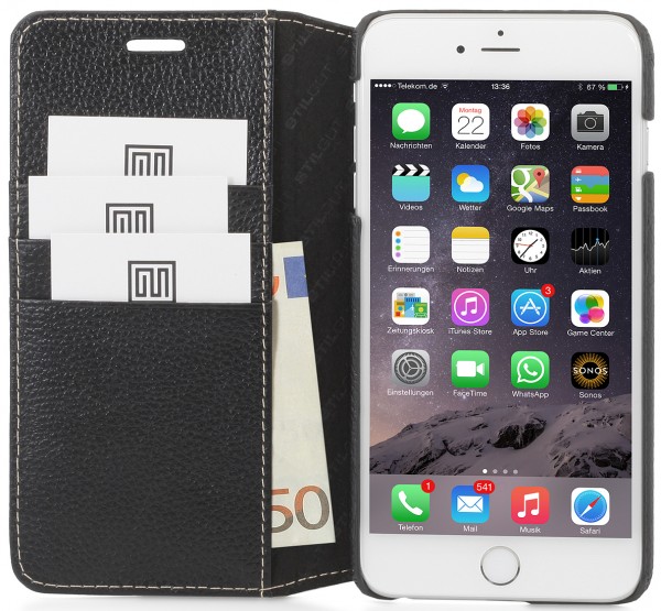 StilGut - iPhone 6s Plus Hülle "Talis" mit Kreditkartenfach aus Leder