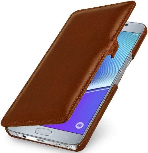 StilGut - Cover Galaxy Note 5 Book Type con clip in pelle
