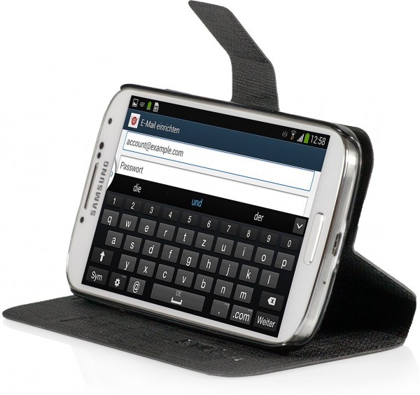 StilGut - Custodia Galaxy S4 i9500 con funzione supporto e linguetta