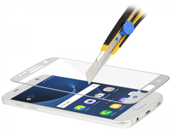 StilGut - Pellicola vetro curvo 3D Samsung Galaxy S7 bordo argento