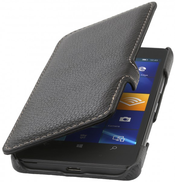 StilGut - Lumia 950 Tasche Book Type aus Leder mit Clip