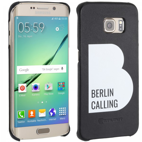 StilGut - Cover Samsung Galaxy S6 edge Berlin Calling in pelle - Like Berlin Edition